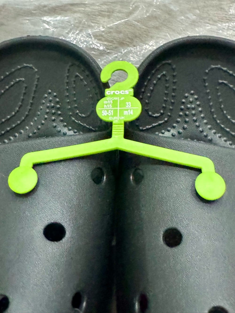 New Men’s Size 15 Saturday Slider CROCS Black Sandals with Perforated Upper - Picture 8 of 13